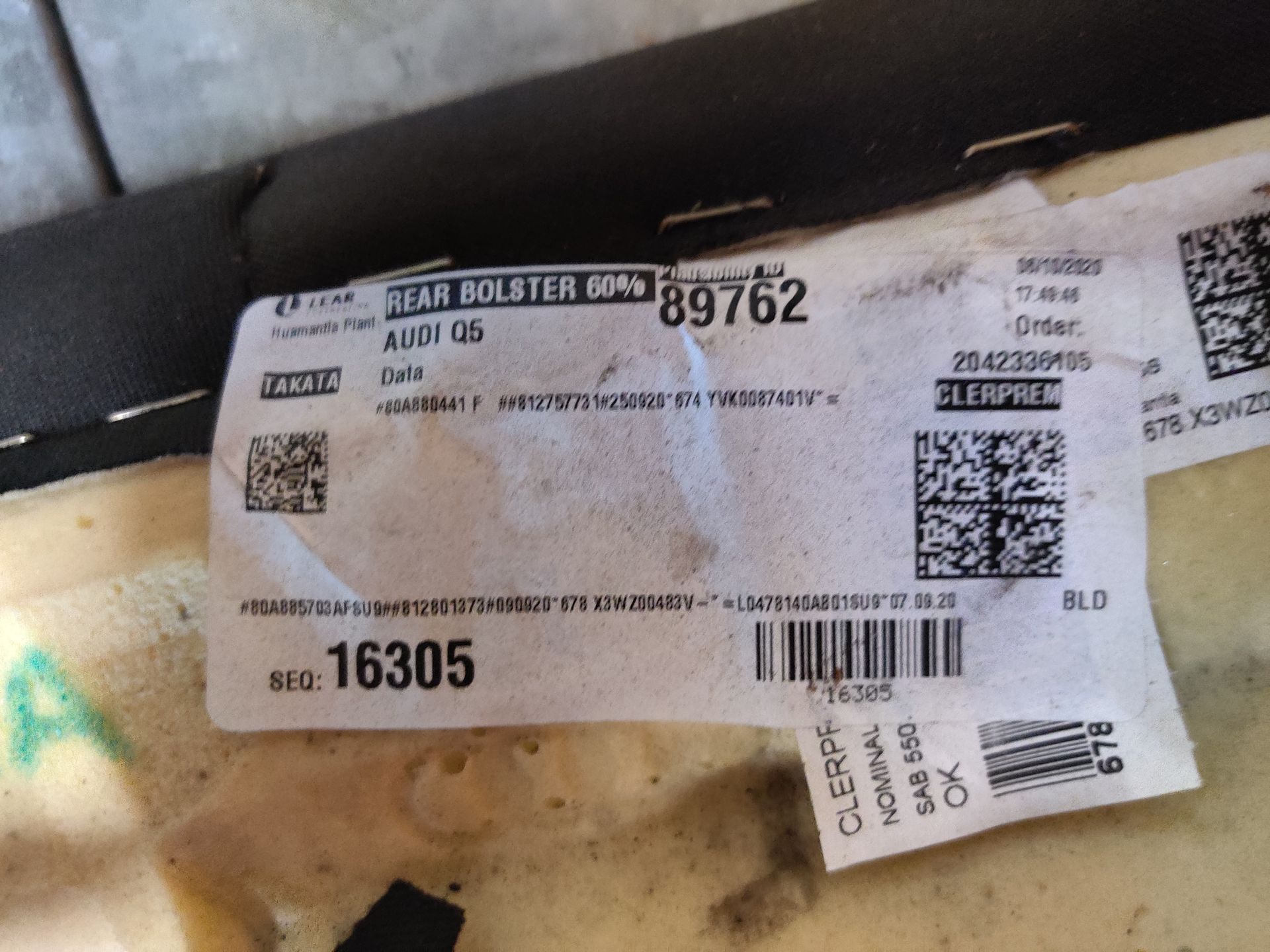 Audi Q5 linker achterste stoel behuizing