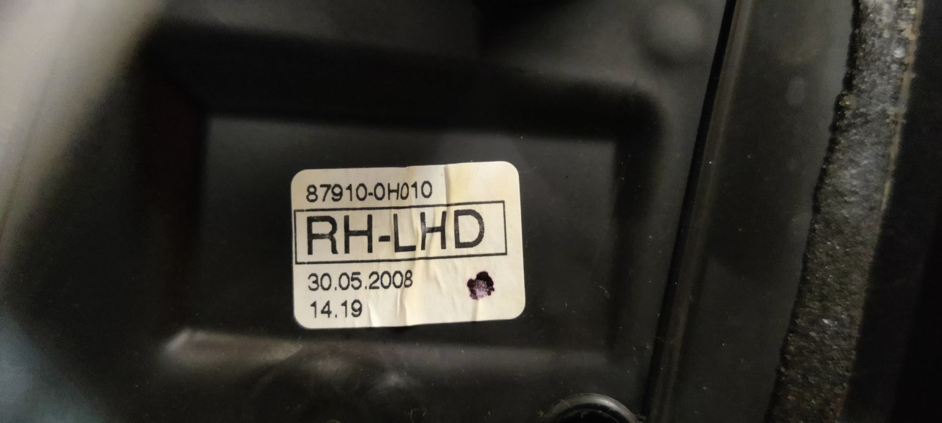 Toyota Aygo rechter spiegel handbediend uit 2008, gebruikt.