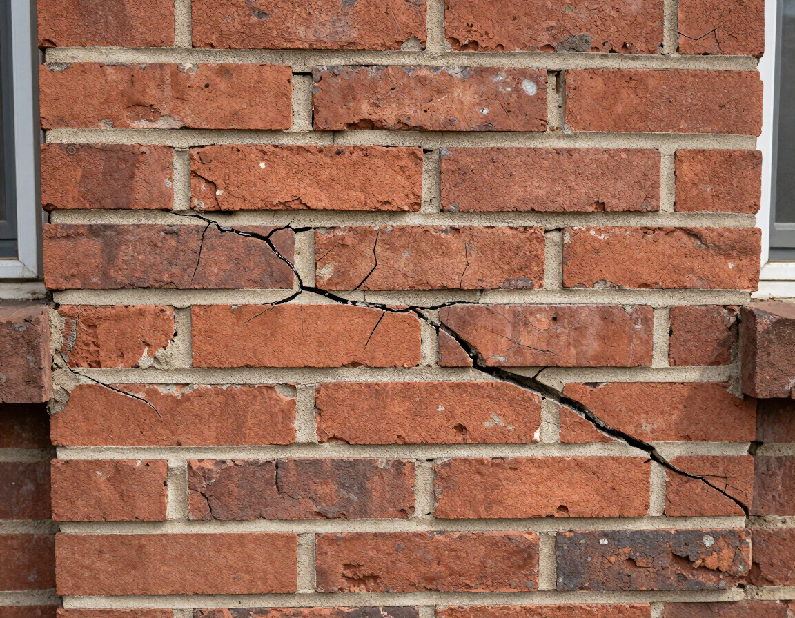 Cracked brick foundation on Nashville craftsman home