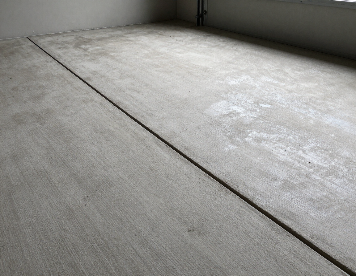 Cracked concrete garage floor in Smyrna home
