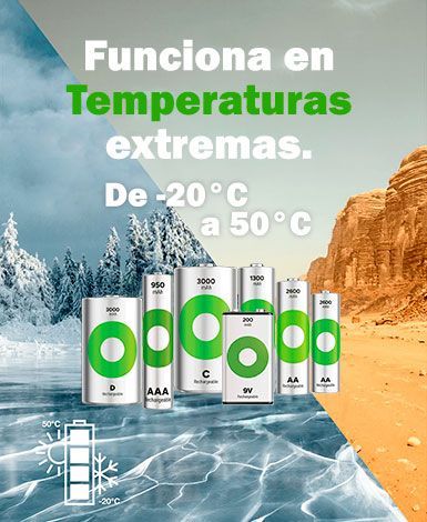 Funciona en temperaturas extremas. De -20°C a 50° Funciona en temperaturas extremas. De -20°C a 50°
