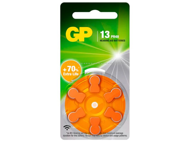Pila Auditiva GPBatterries ZA13 Zinc Air 1.4V 230 mAh- GPZA13-D6