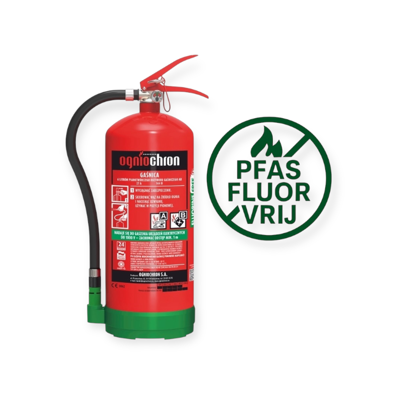 Flameline schuimblusser 6 liter A, B en F PFAS en FLUOR vrij - Jasperse Trainingen