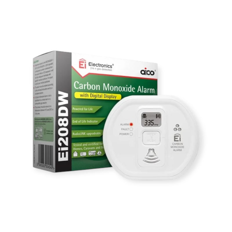 Koolmonoxidemelder Ei 208 DW batterij display draadloos koppelen