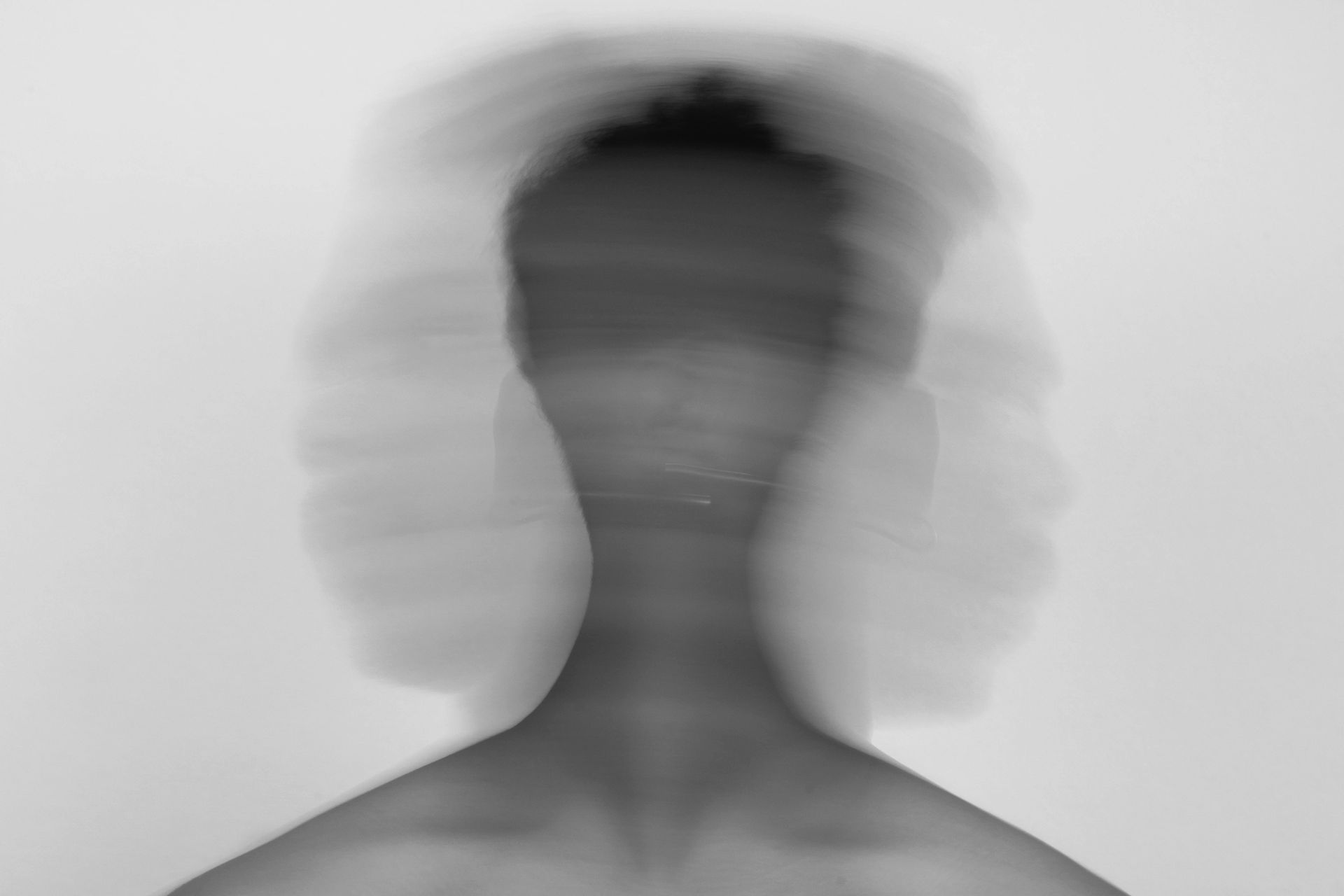 Grey shadow image of human. 