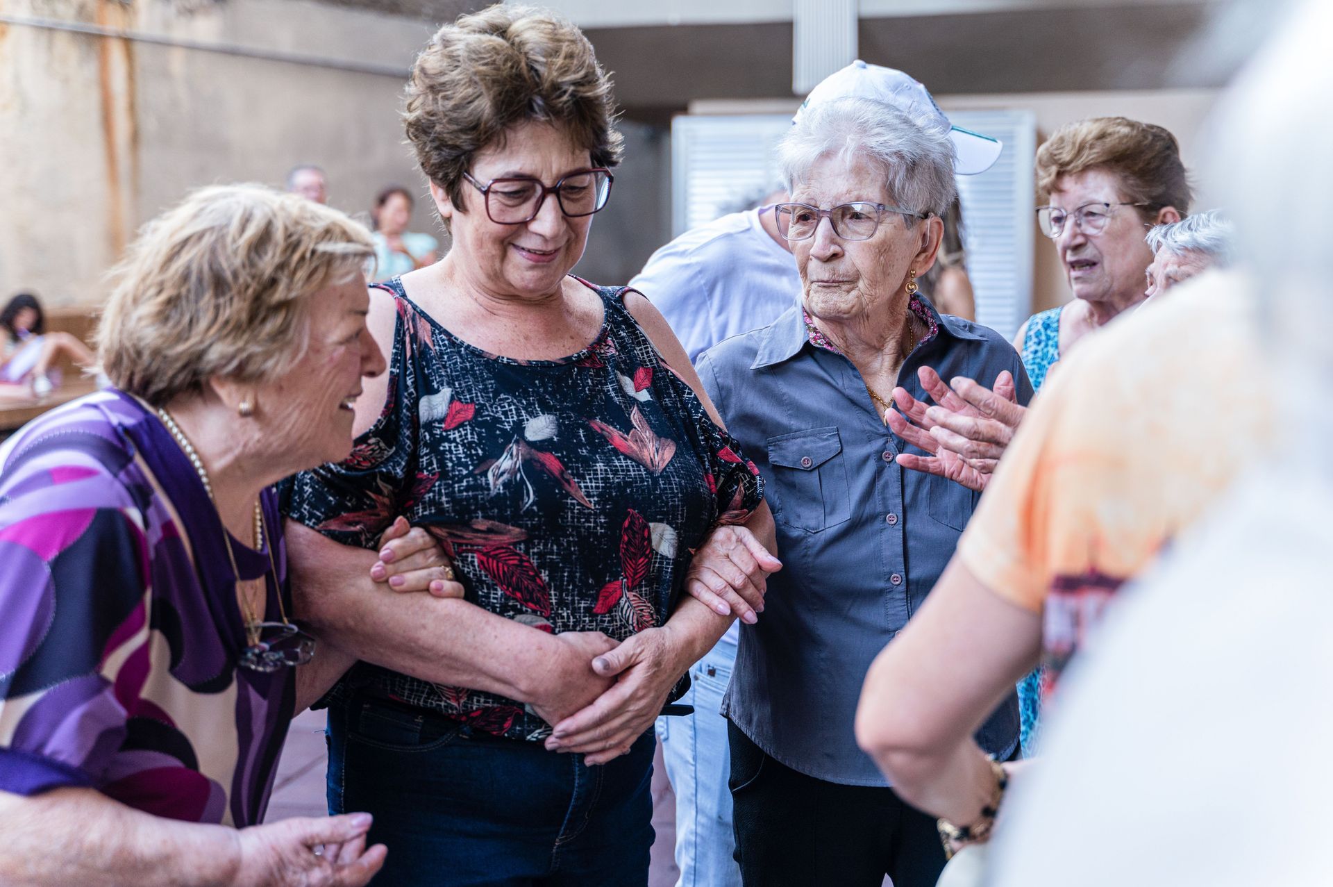 Elderly women enjoying time together.