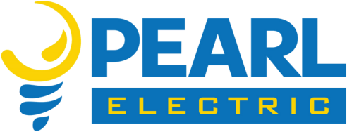 Pearl Electric logo with a stylized yellow and blue lightbulb graphic and the company name.