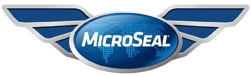 MicroSeal logo in blue and silver with winged emblem