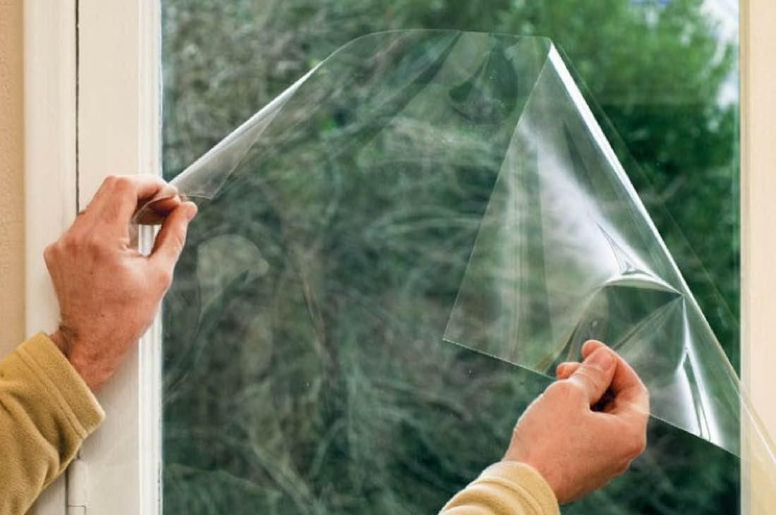 Security film on sliding glass door