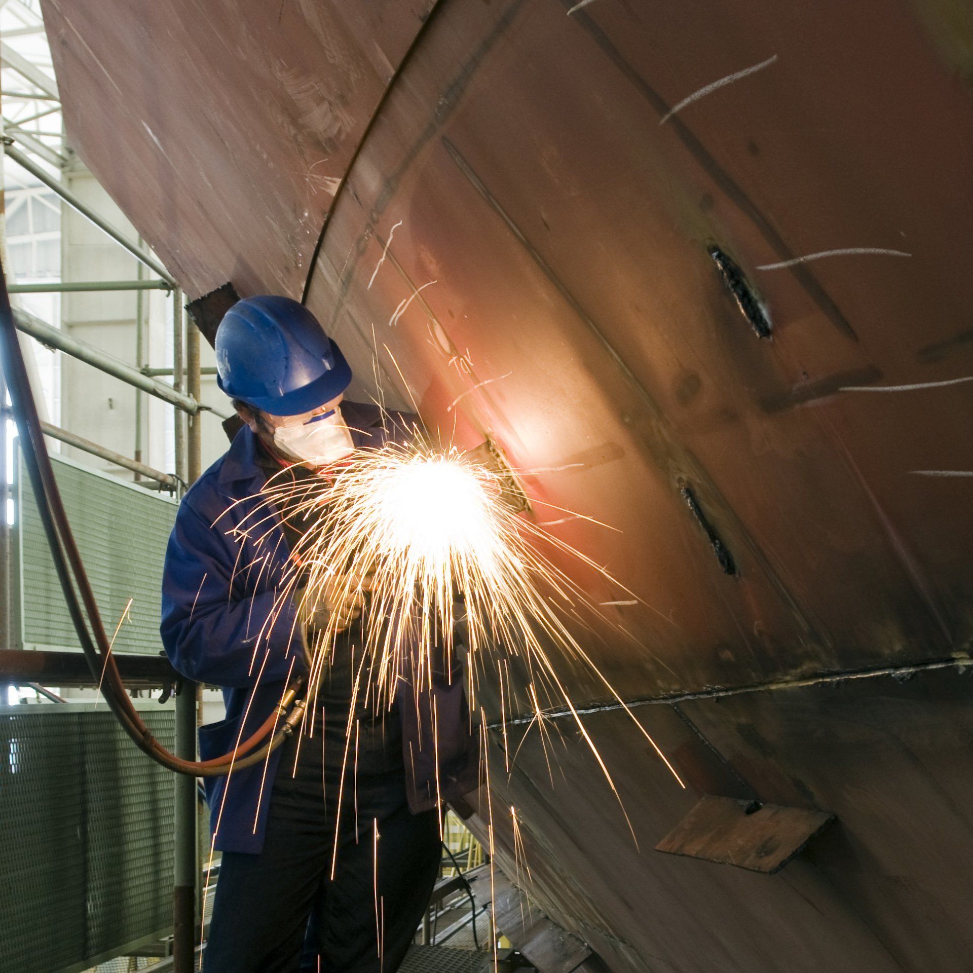 Welding Ship New Steel Plates — Newcastle, NSW — Channel Shipwright Services Welding Ship New Steel Plates — Newcastle, NSW — Channel Shipwright Services