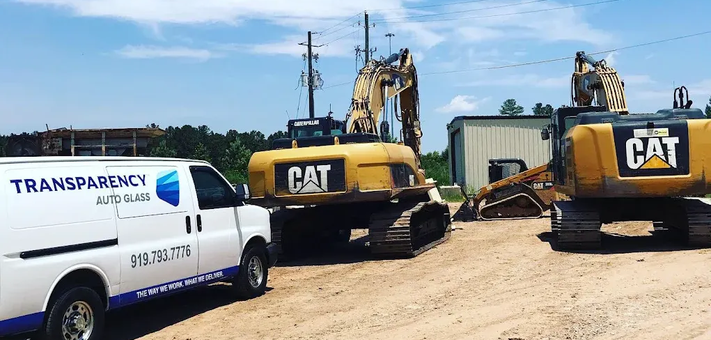 Heavy equipment glass repair near Garner, NC
