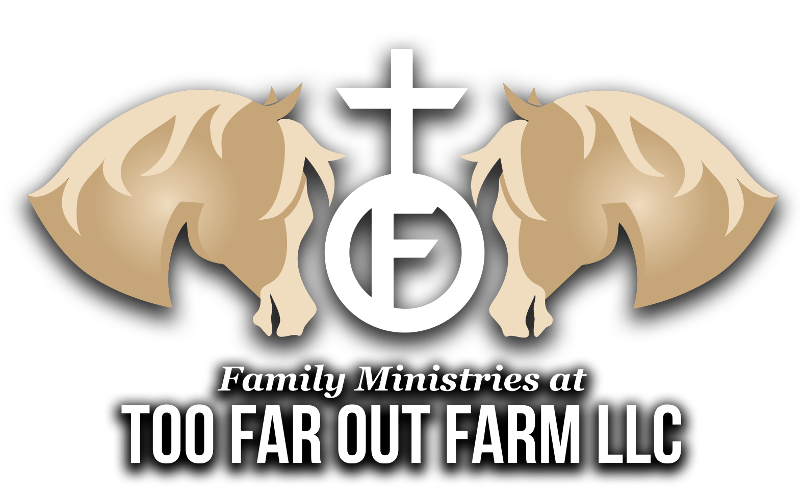 Visit the TFO Family Ministries at Too Far Out Farm website Logo with tan lambs, a white cross, and “Family Ministries at TOO FAR OUT FARM LLC” text on black