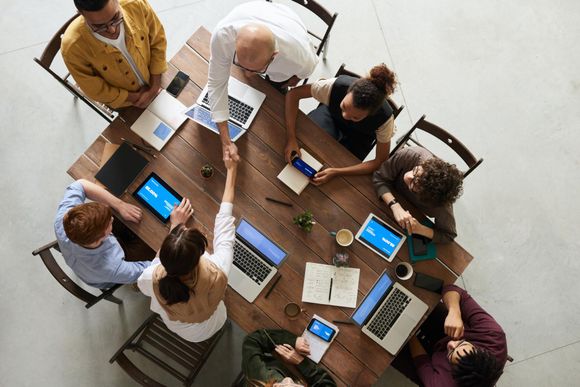 Group of young people doing a simple discussion