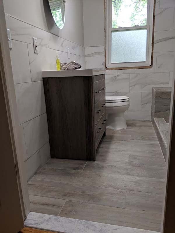 A gorgeous bathroom remodel by Dream Builders Contracting in Dearborn, MI