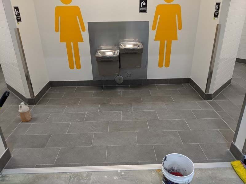 A commercial bathroom remodel in Dearborn, MI by Dream Builders Contracting