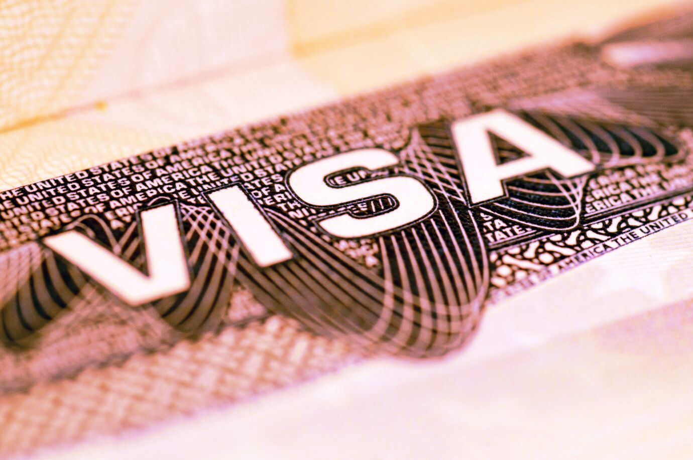 Un primer plano de una visa que dice visa.