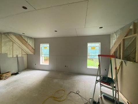 There is a ladder in the middle of the room.