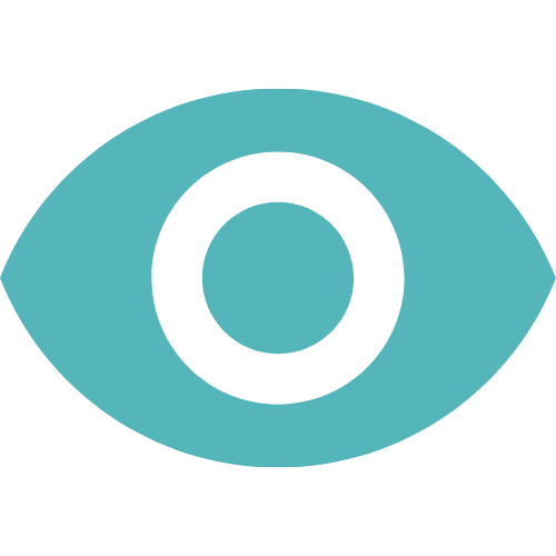A blue eye with a white circle in the middle.