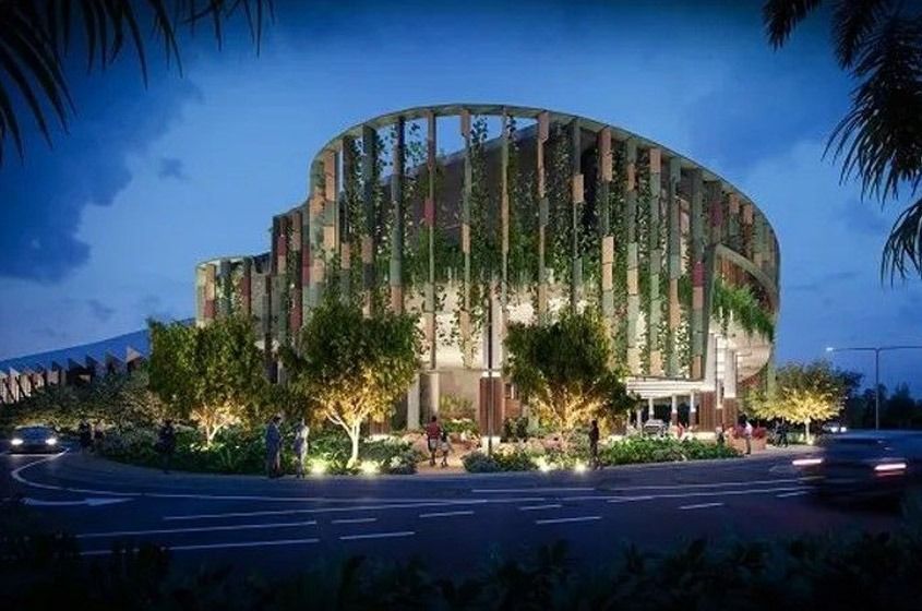 Modern Building With Vertical Greenery — Phoenix Protective & Marine Coating Specialists in Woree, QLD