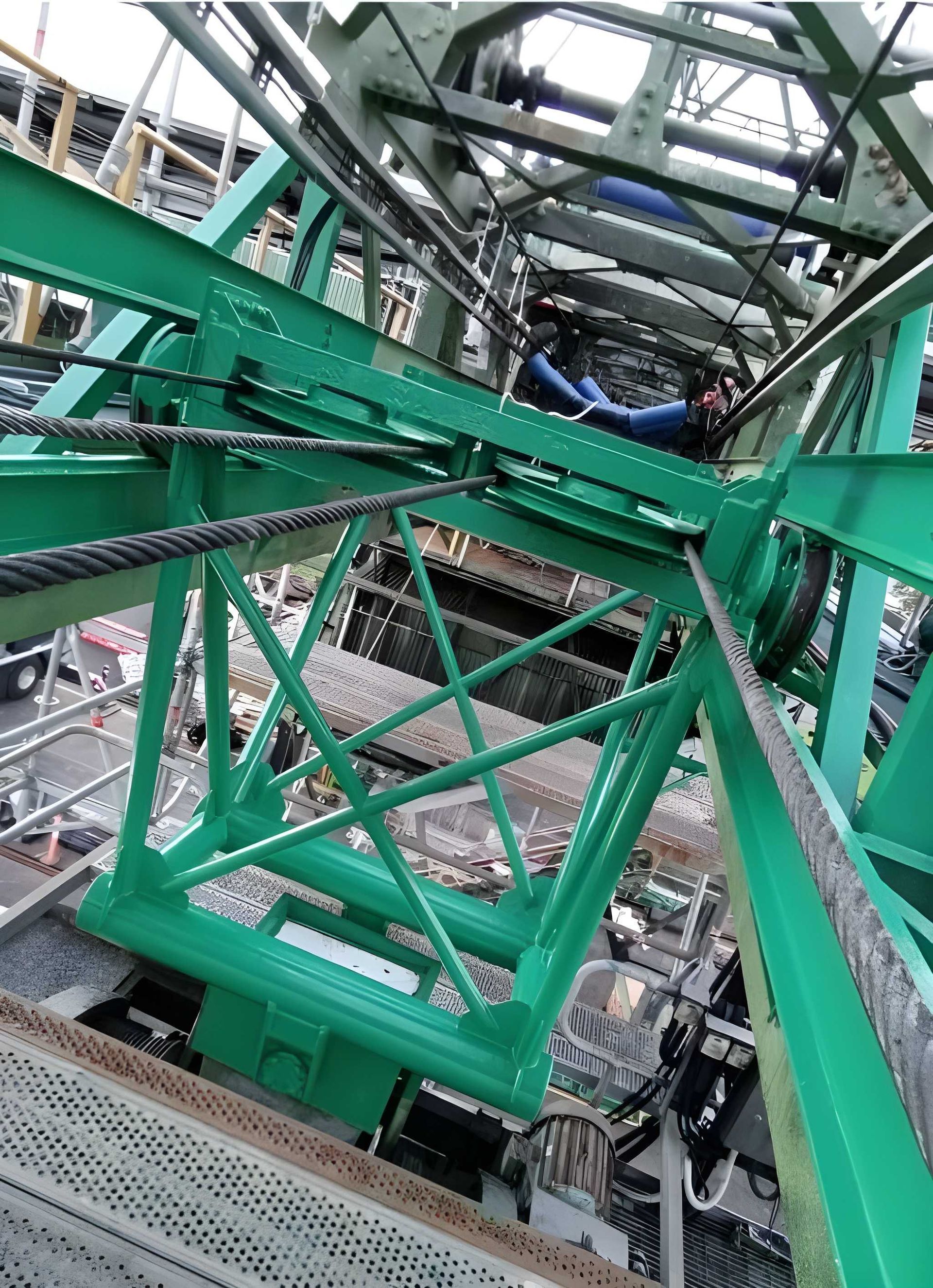 Green Metal Framework Inside an Industrial Facility — Phoenix Protective & Marine Coating Specialists in Woree, QLD