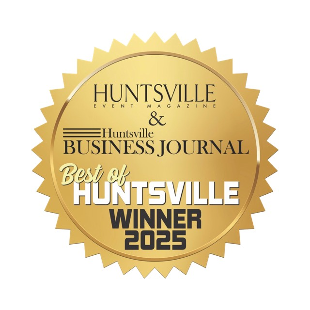A gold seal that says huntsville business journal best of huntsville