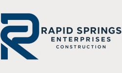 Logo for Rapid Springs Enterprises Construction, featuring a blue
