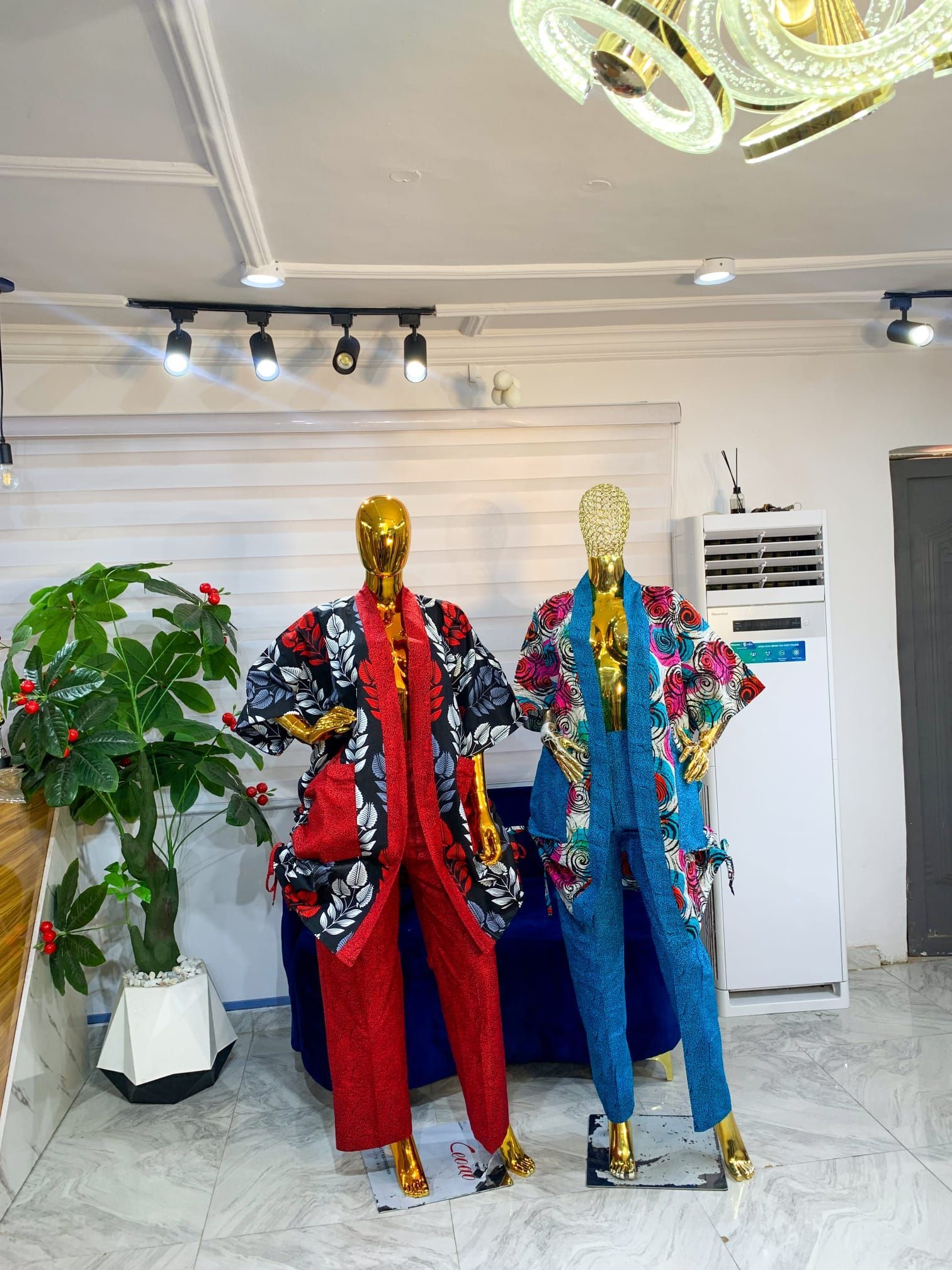 Cotton Candy Two-Piece Open Blazer and Pant - Red and Blue
