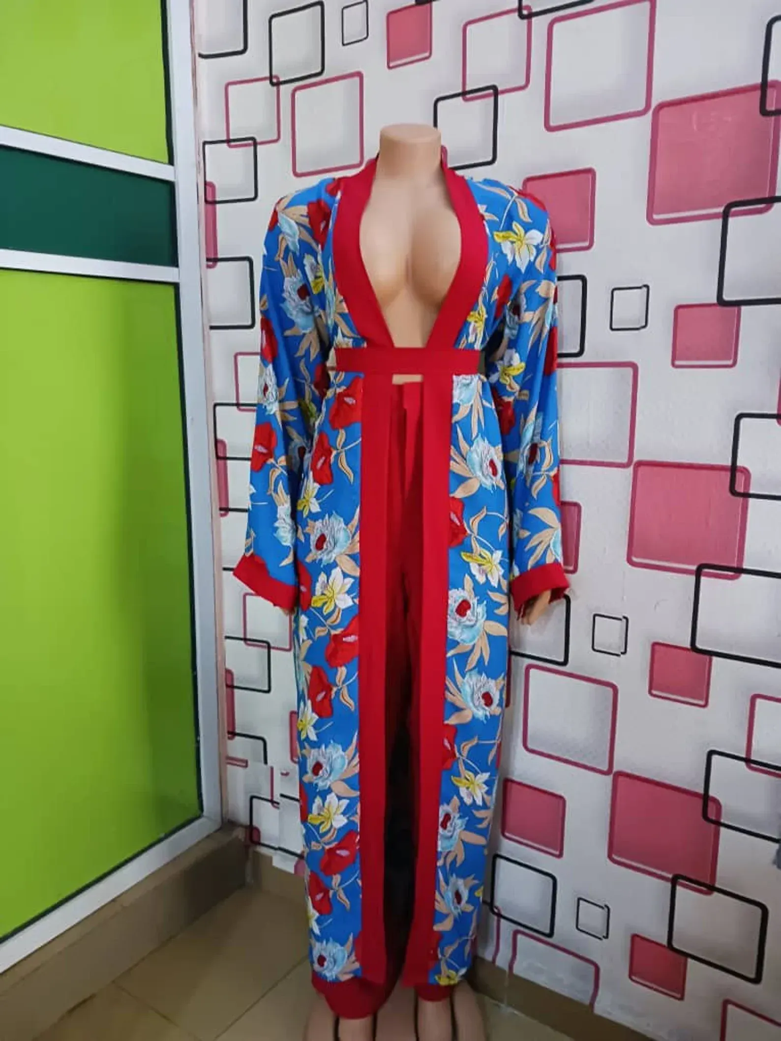 Heavenly Printed Lapel - Red