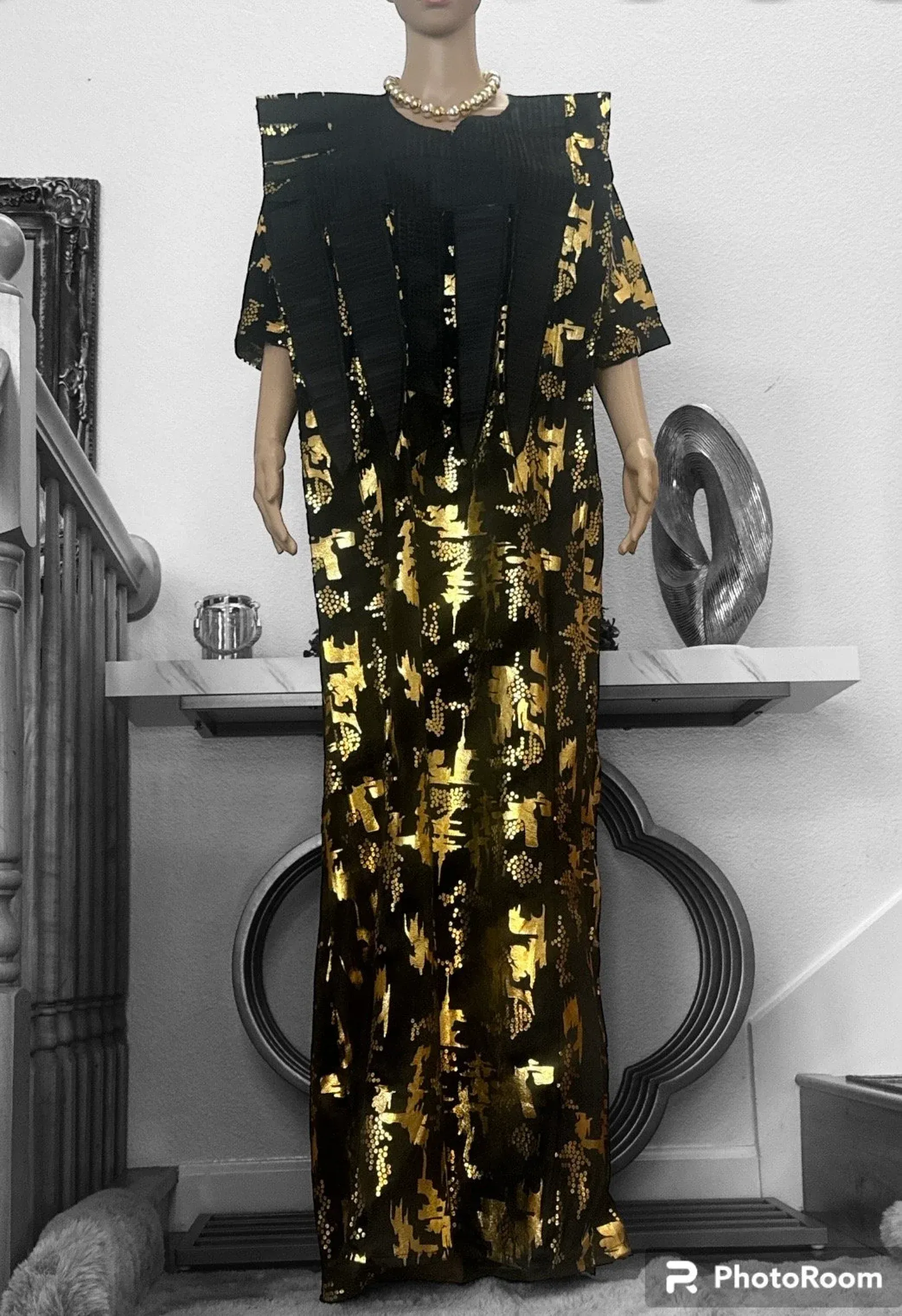 Touch of Gold long African Dress