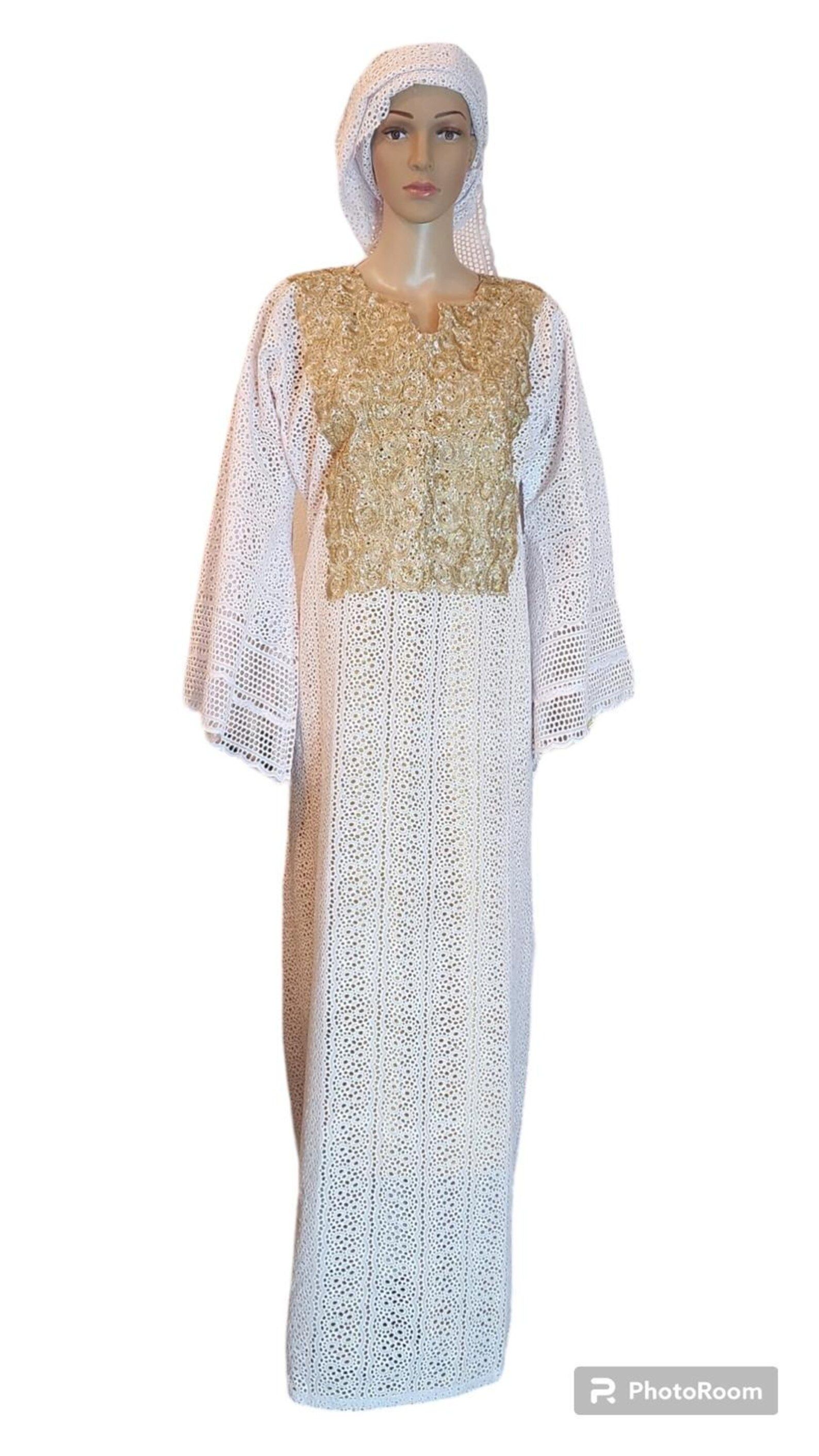Gold Lace Embroidered African Dress