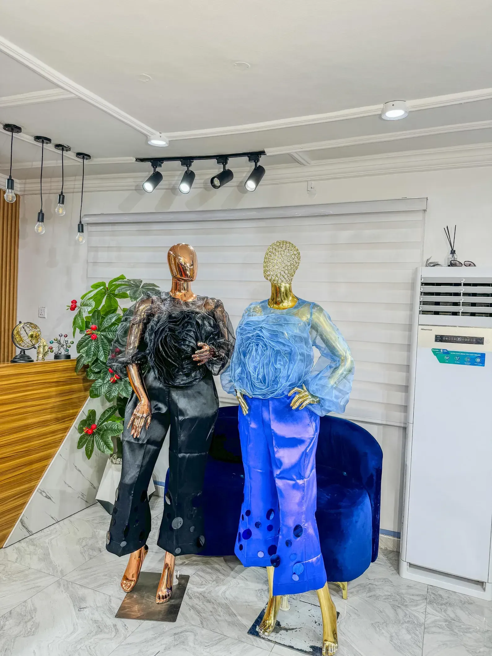 Fluffy Sparkling Satin Blouse and Pants freestyle - Multi Colors