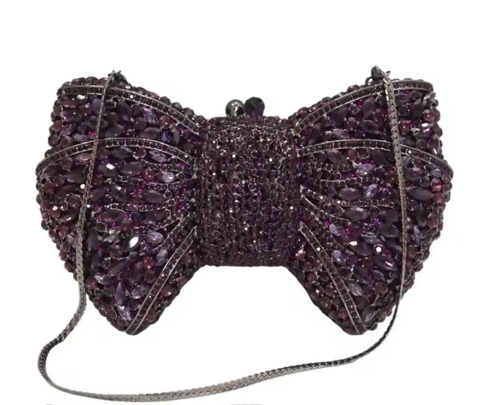 Luxury Jeweled Bow Statement Clutch