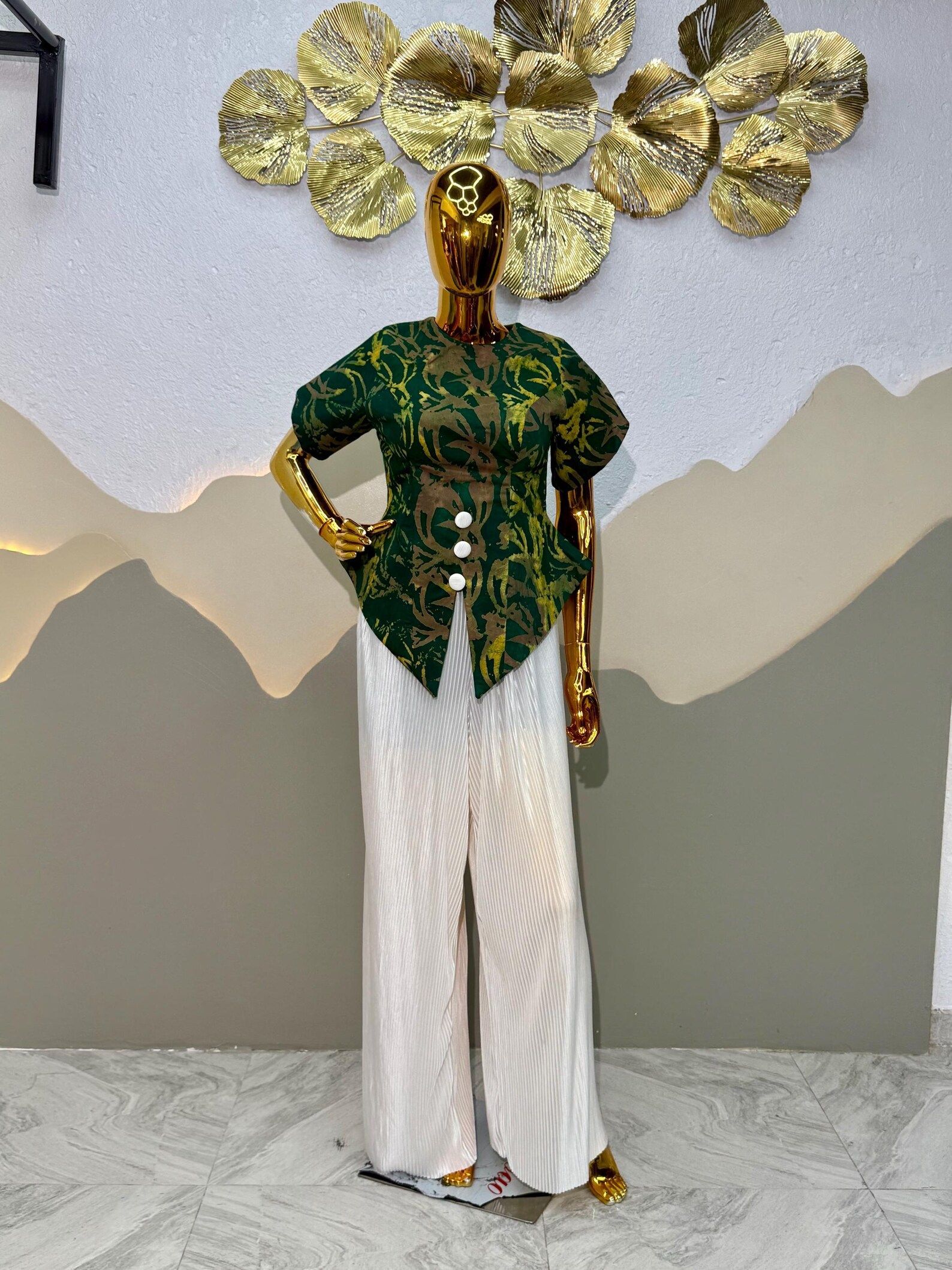 Two-Piece Breezy Pantsuit Set - Green