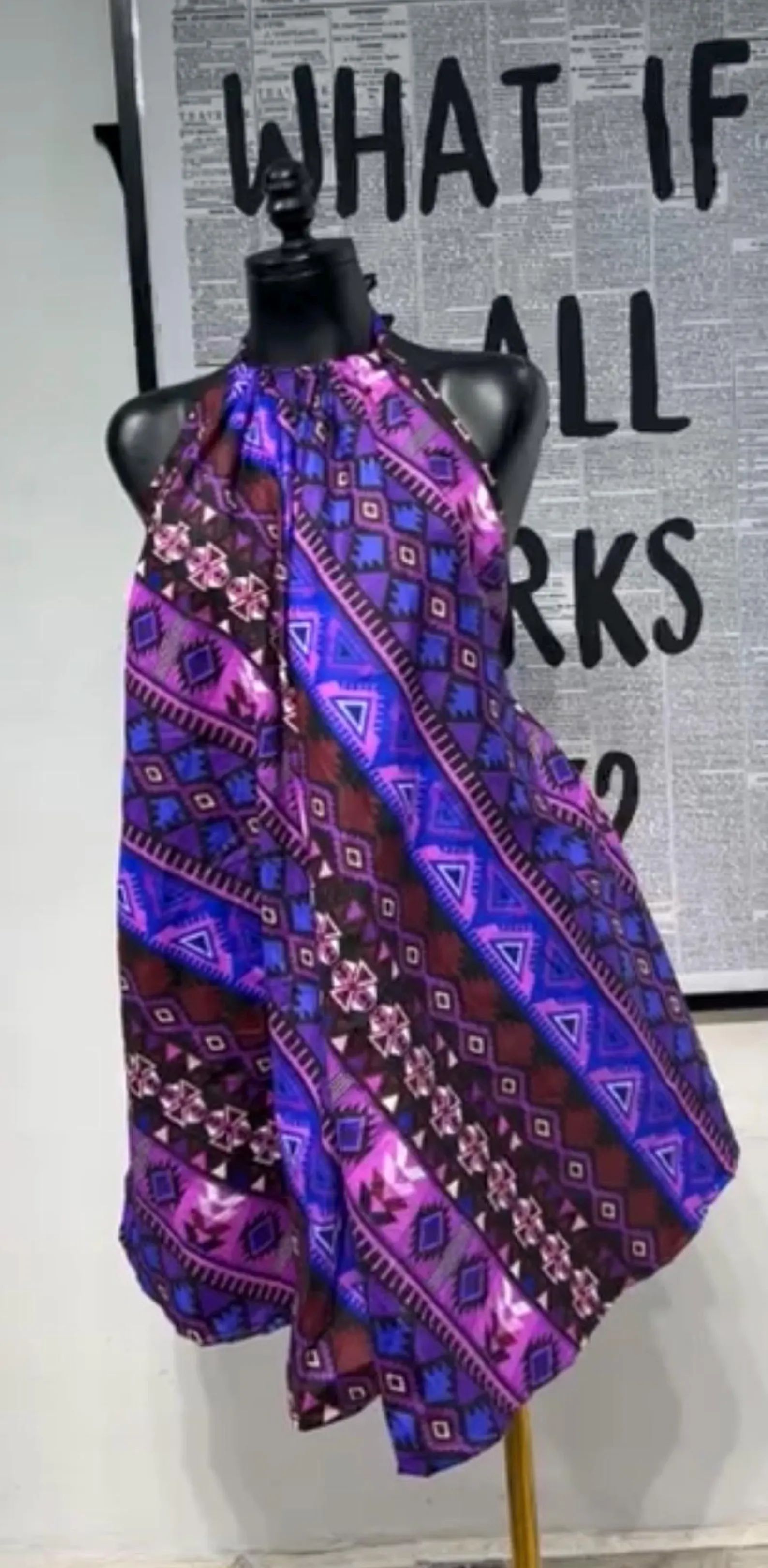 Open Back Purple Floral Mini Dress