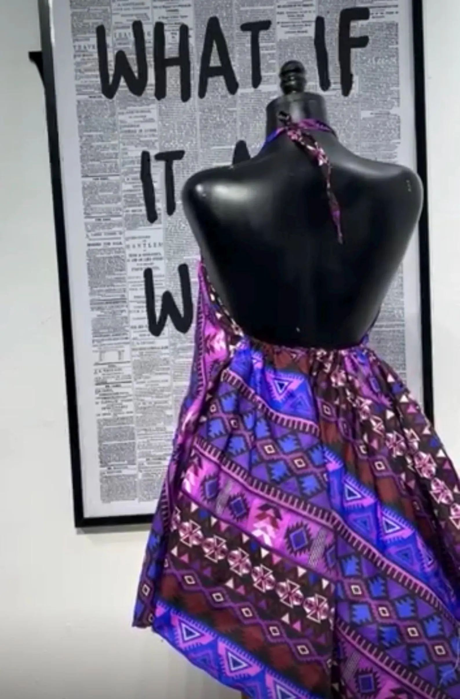 Open Back Purple Floral Mini Dress