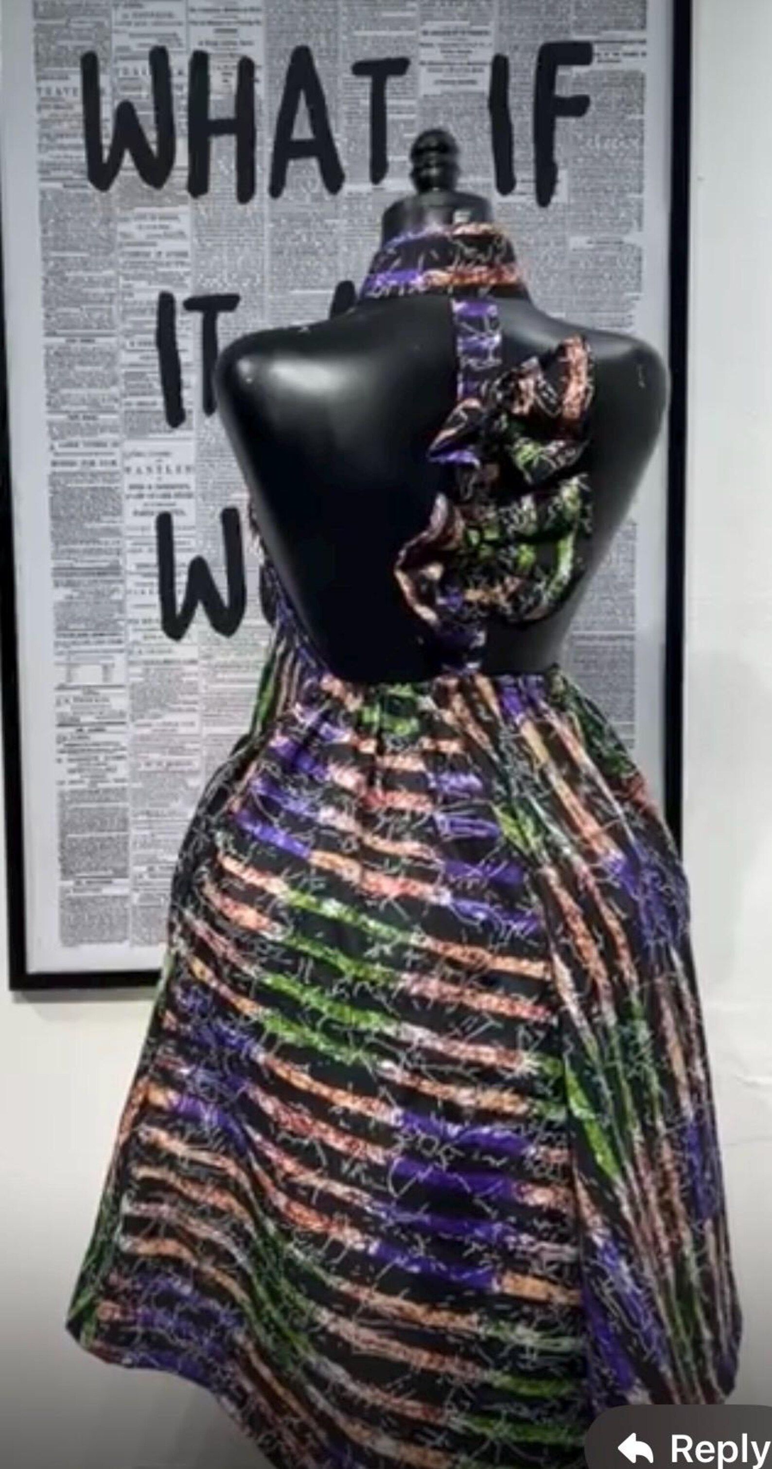 Butterfly Open Back Dress Purple Check