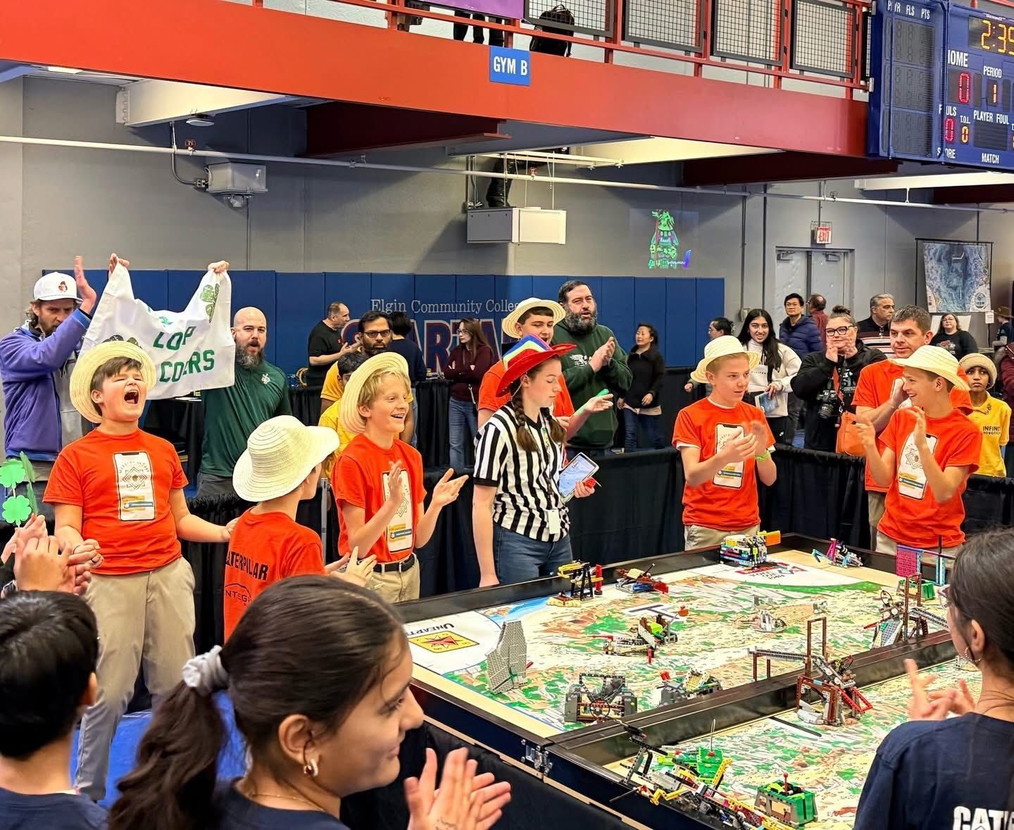 Children excited about robotics.