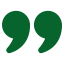 Green quotation marks.