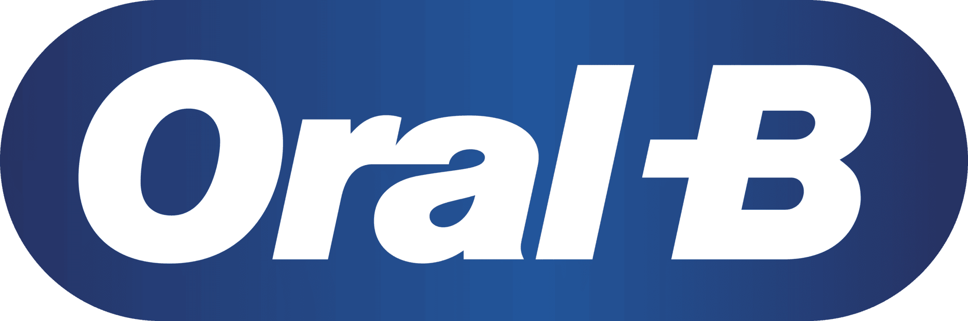 Oral-B logo on a blue background. White text with the brand name, Oral-B.
