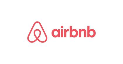 Airbnb logo: Red outline of a stylized