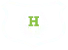 Green letter “H” on a white background