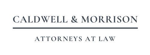 Caldwell & Morrison, Attorneys at Law, logo in gray text and a horizontal line.