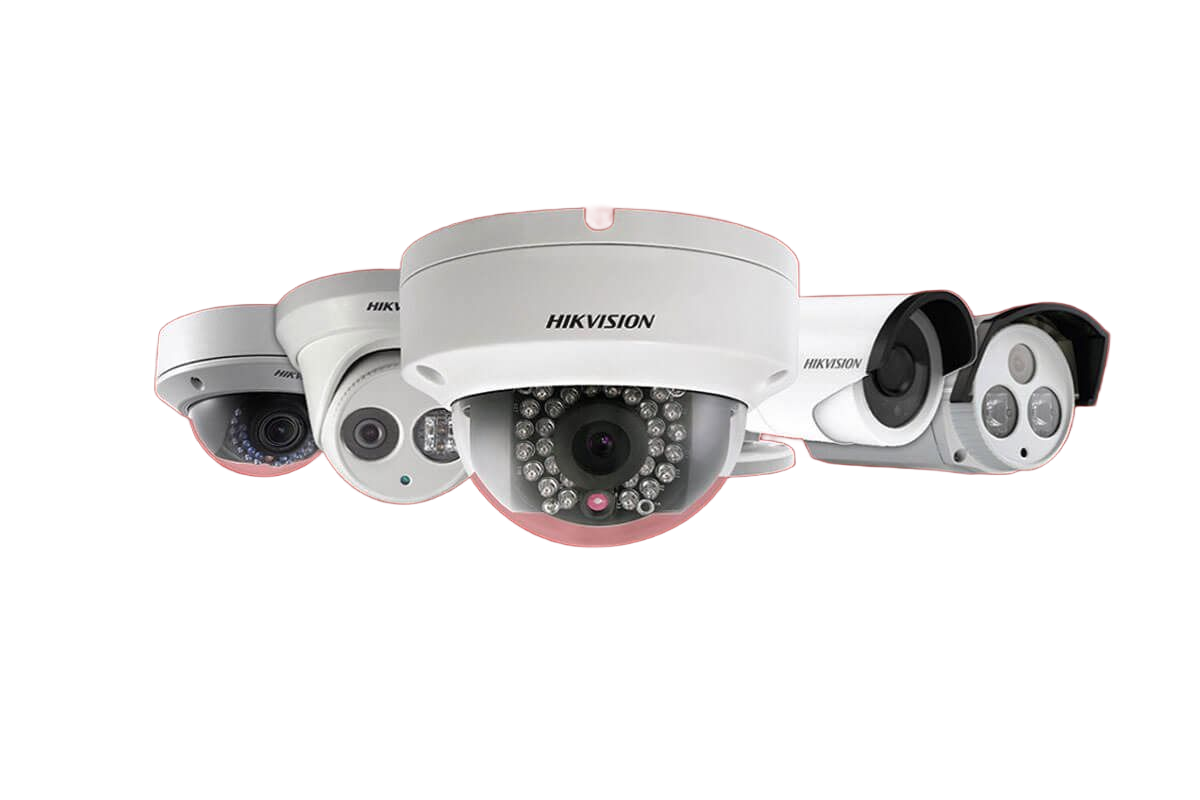 Range of Hikvision styles including dome, turret, bullet and ANPR