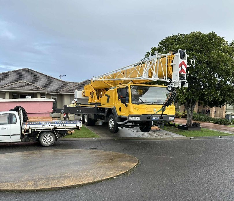 Truck Parked in Front of a House — Taree Crane Service in Taree, NSW