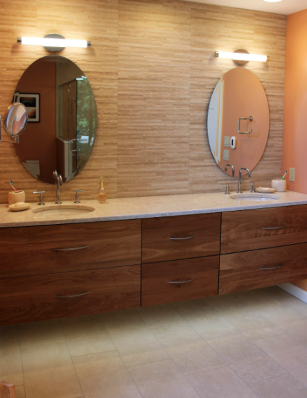 warm and wood style bathroom remodel by Joseph Chapdelaine & Sons in East Longmeadow, MA
