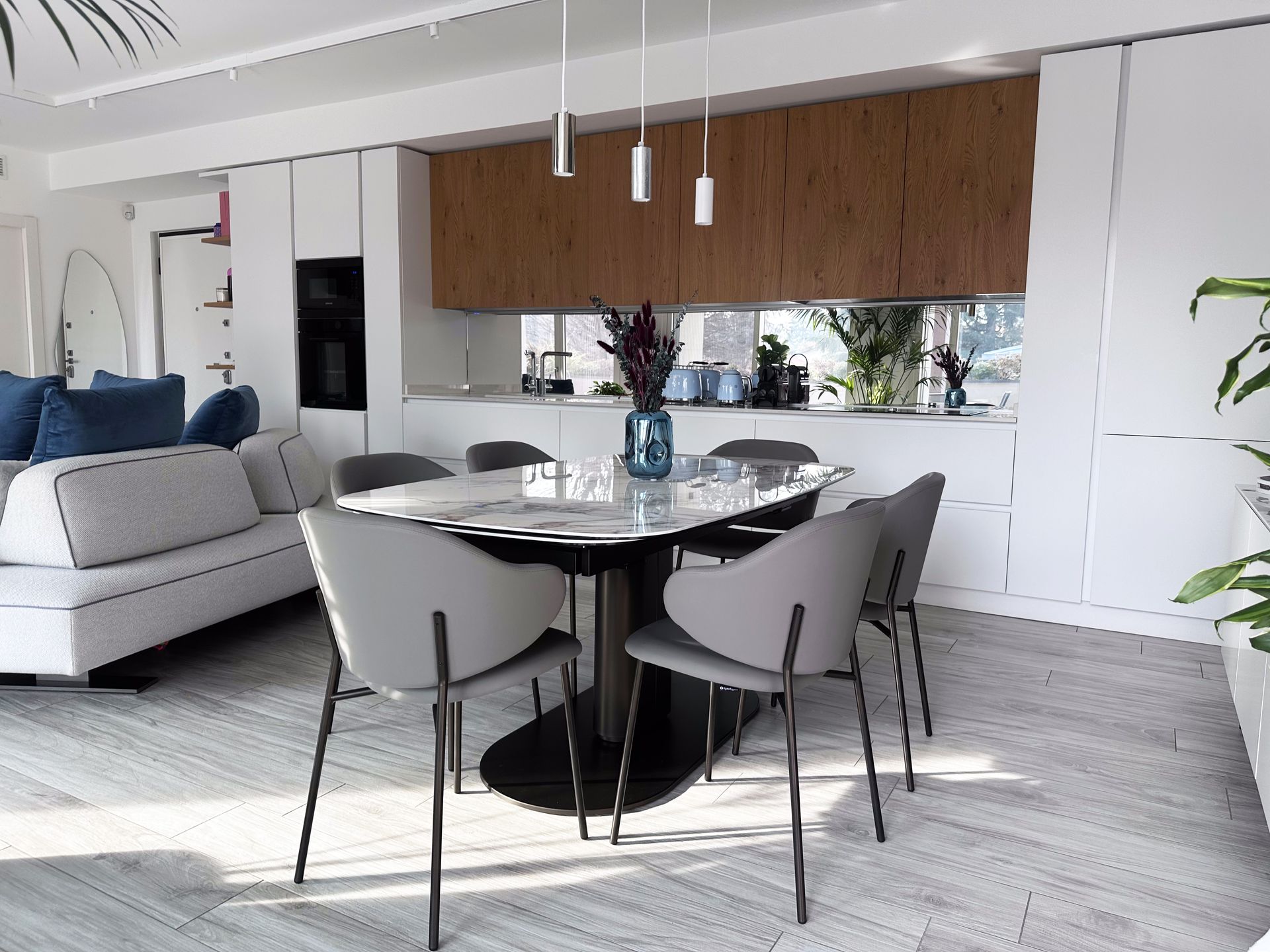 Progetto di interior design per zona giorno open space in abitazione privata
