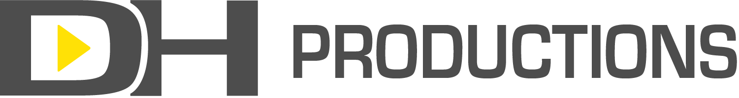 DHProductions horizontal gray yellow logo