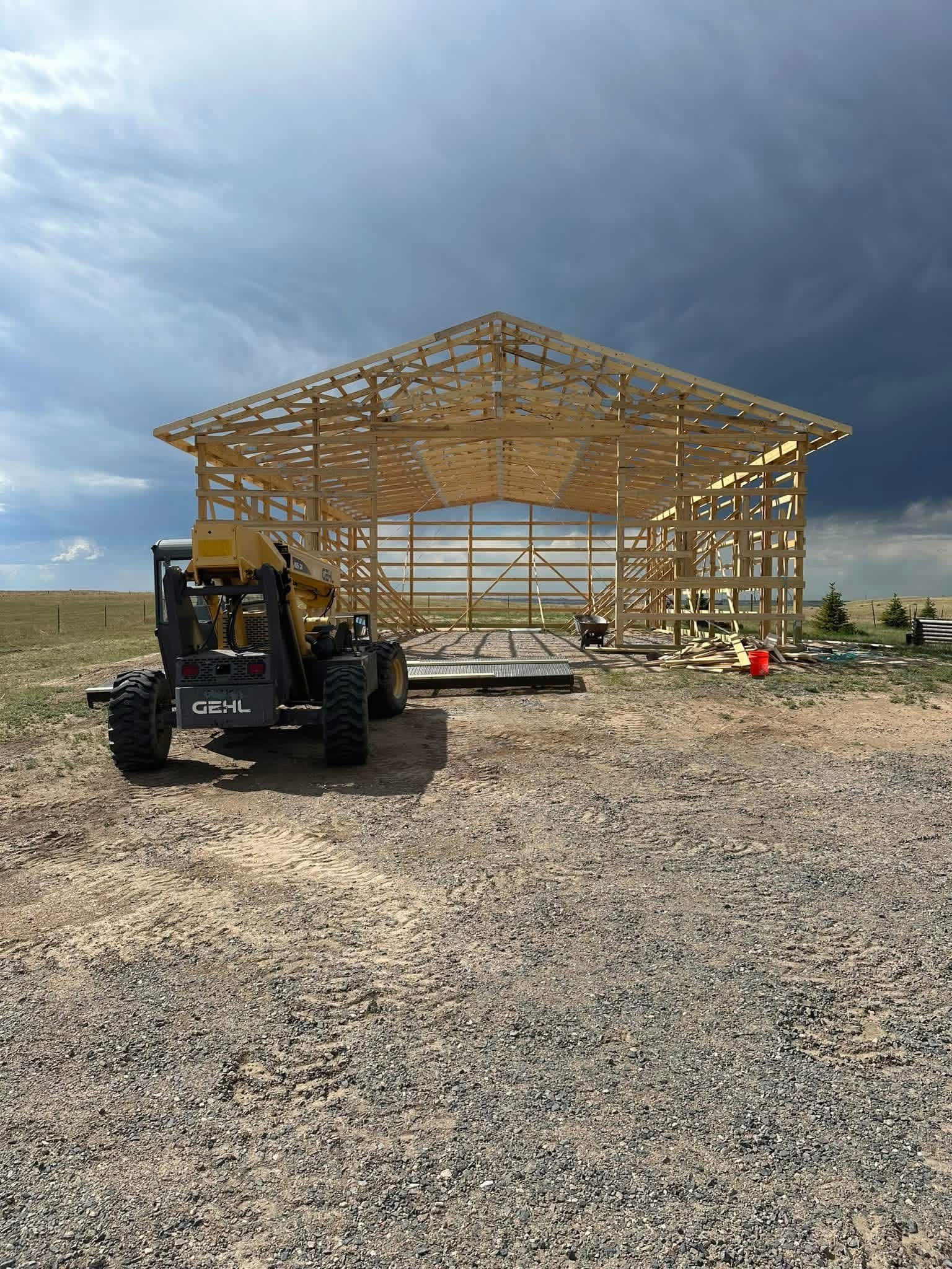 Custom pole barn under construction by Westrock Builders in St. George, Utah
