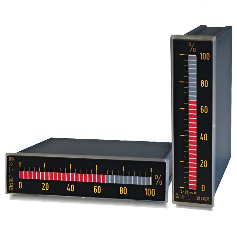 Two temperature gauges with red and black lines, showing varying temperature levels. Two temperature gauges with red and black lines, showing varying temperature levels.