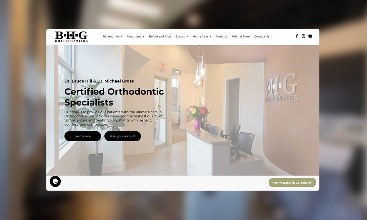 A screenshot of a website for certified orthodontic specialists.
